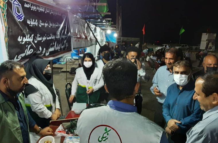 استقرار موکب بهداشتی و درمانی شهرستان کهگیلویه در کیلومتر ۵۵ جاده دهدشت- بهبهان