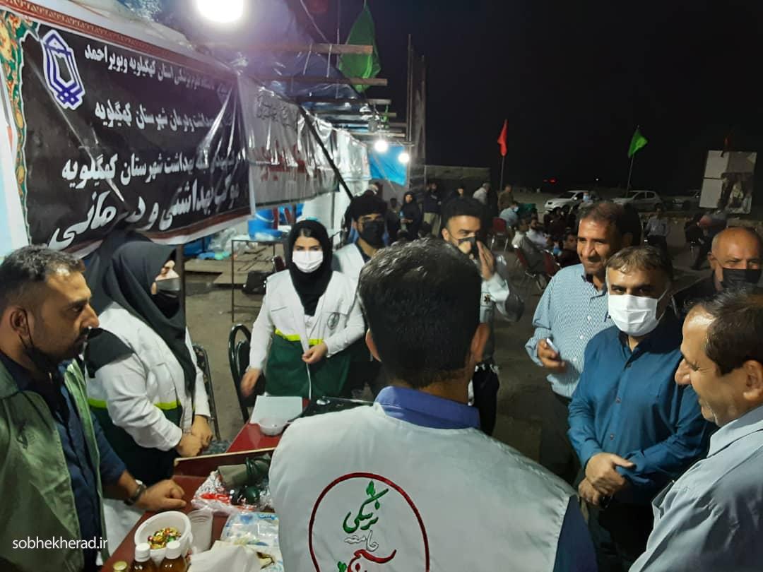 استقرار موکب بهداشتی و درمانی شهرستان کهگیلویه در کیلومتر ۵۵ جاده دهدشت- بهبهان