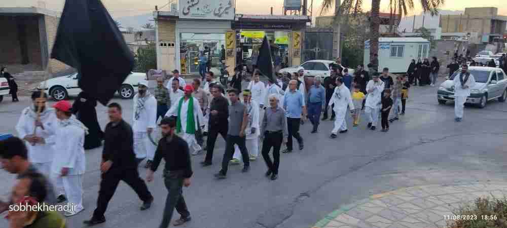 حرکت کاروان پیادروی شهر سوق به سمت کربلا حرکت کاروان پیادروی شهر سوق به سمت کربلا