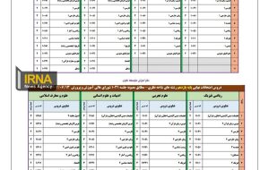 اسامی دروس امتحانات نهایی در پایه دهم و یازدهم اعلام شد