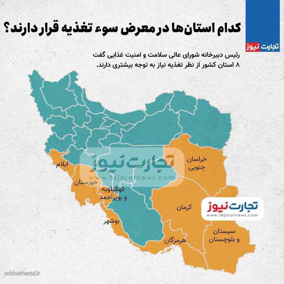 کهگیلویه وبویراحمد و هفت استان دیگر در معرض سوءتغذیه هستند